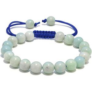 Amazonite Bracelet - Energy Protection Crystal Handmade Adjustable Bead Bracelet